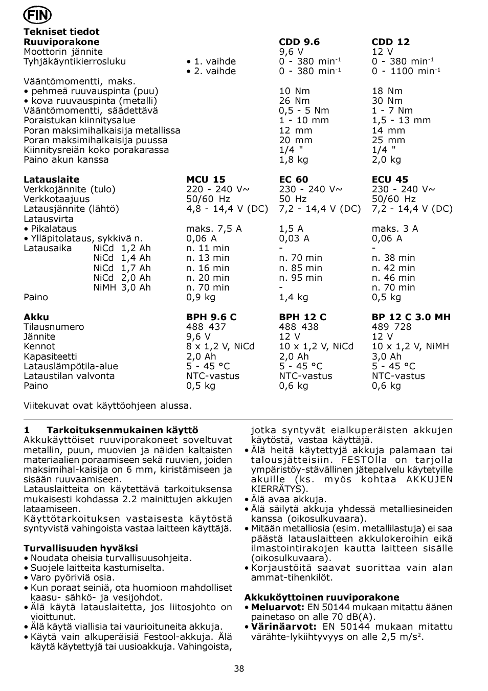 Festool CDD 12 User Manual | Page 38 / 78