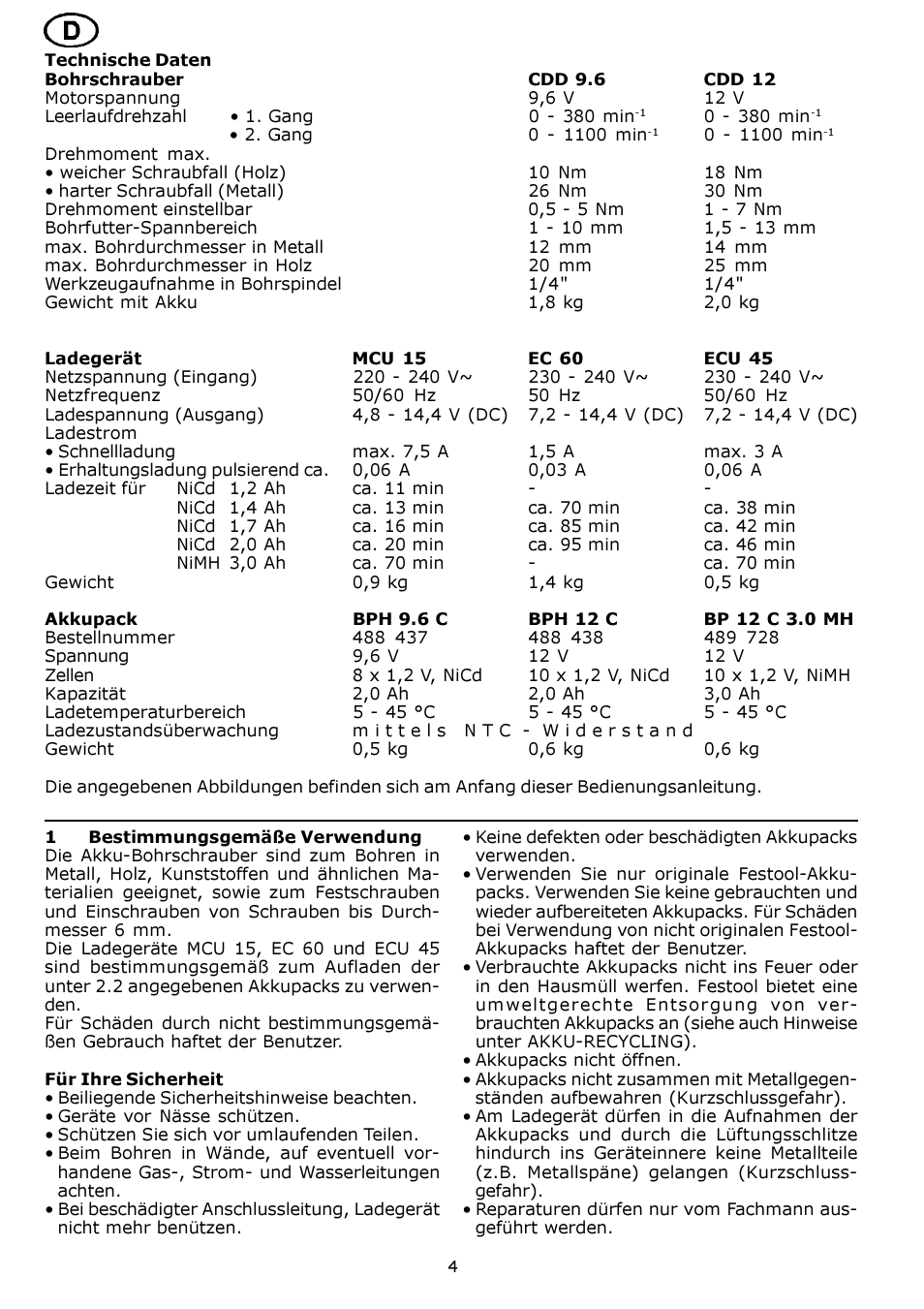 Festool CDD 12 User Manual | Page 4 / 78