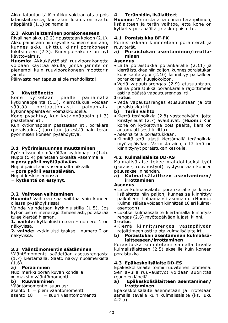 Festool CDD 12 User Manual | Page 40 / 78