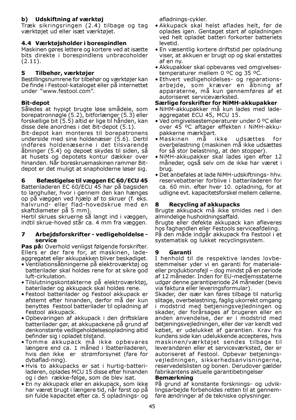 Festool CDD 12 User Manual | Page 45 / 78