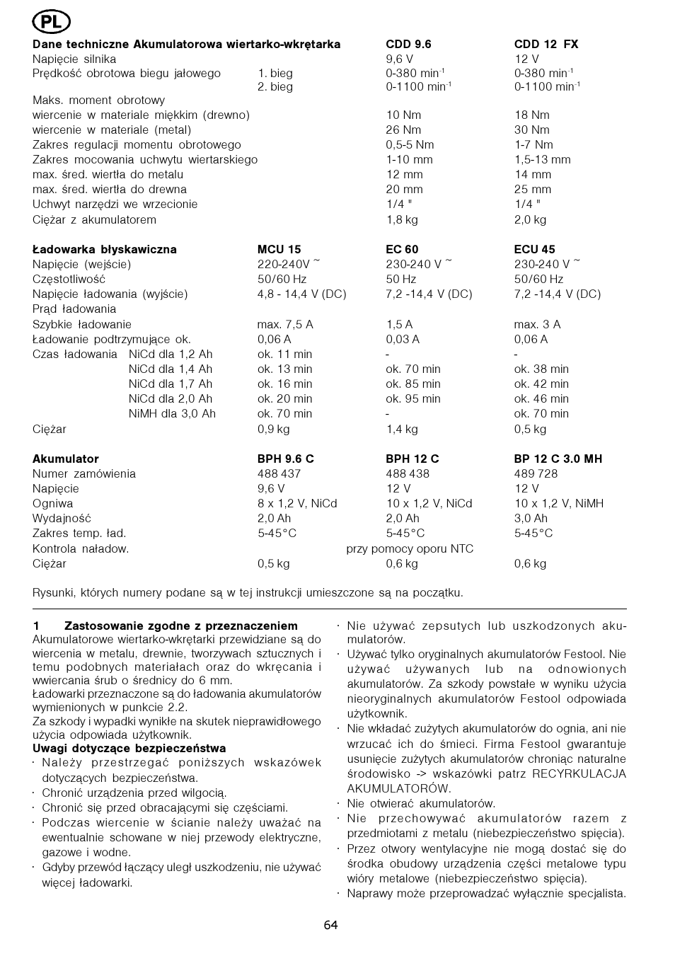 Festool CDD 12 User Manual | Page 64 / 78