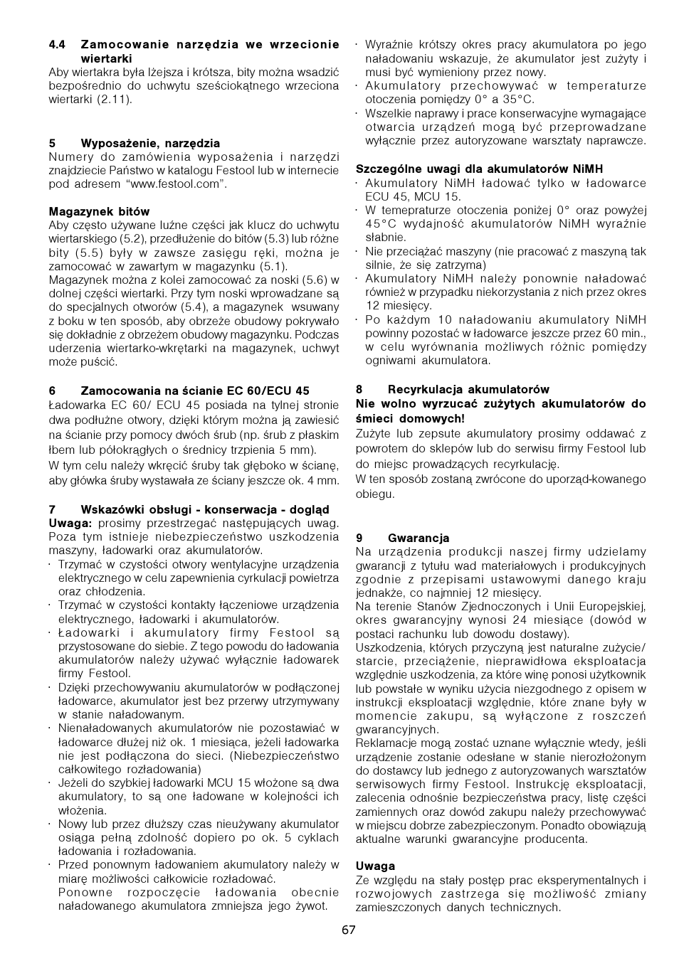 Festool CDD 12 User Manual | Page 67 / 78