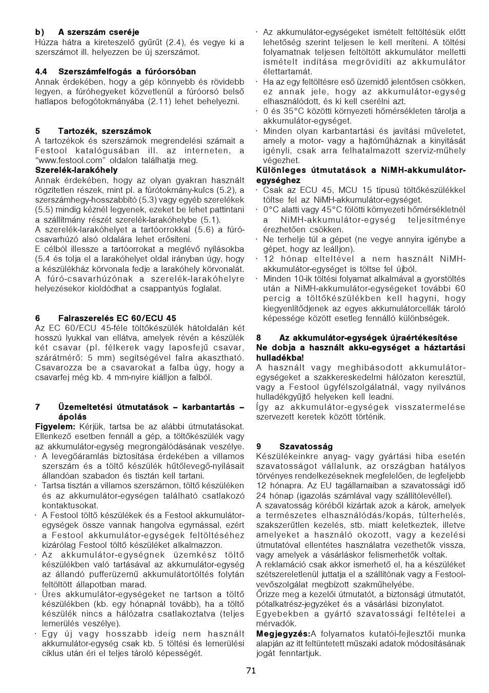 Festool CDD 12 User Manual | Page 71 / 78