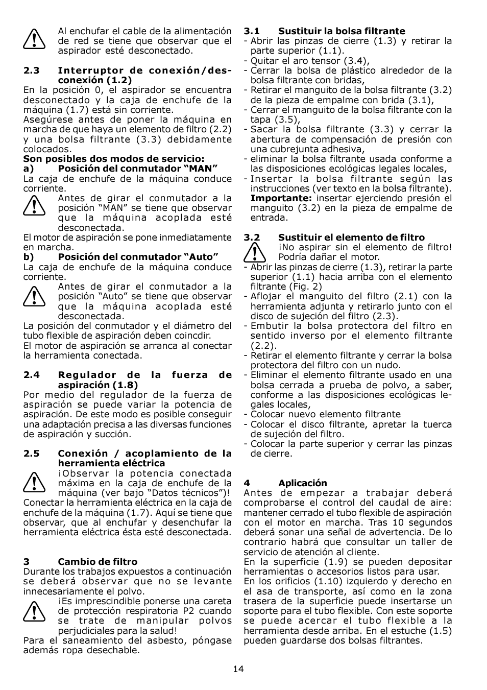 Festool SRH 204 E-AS Flowsensor User Manual | Page 14 / 54