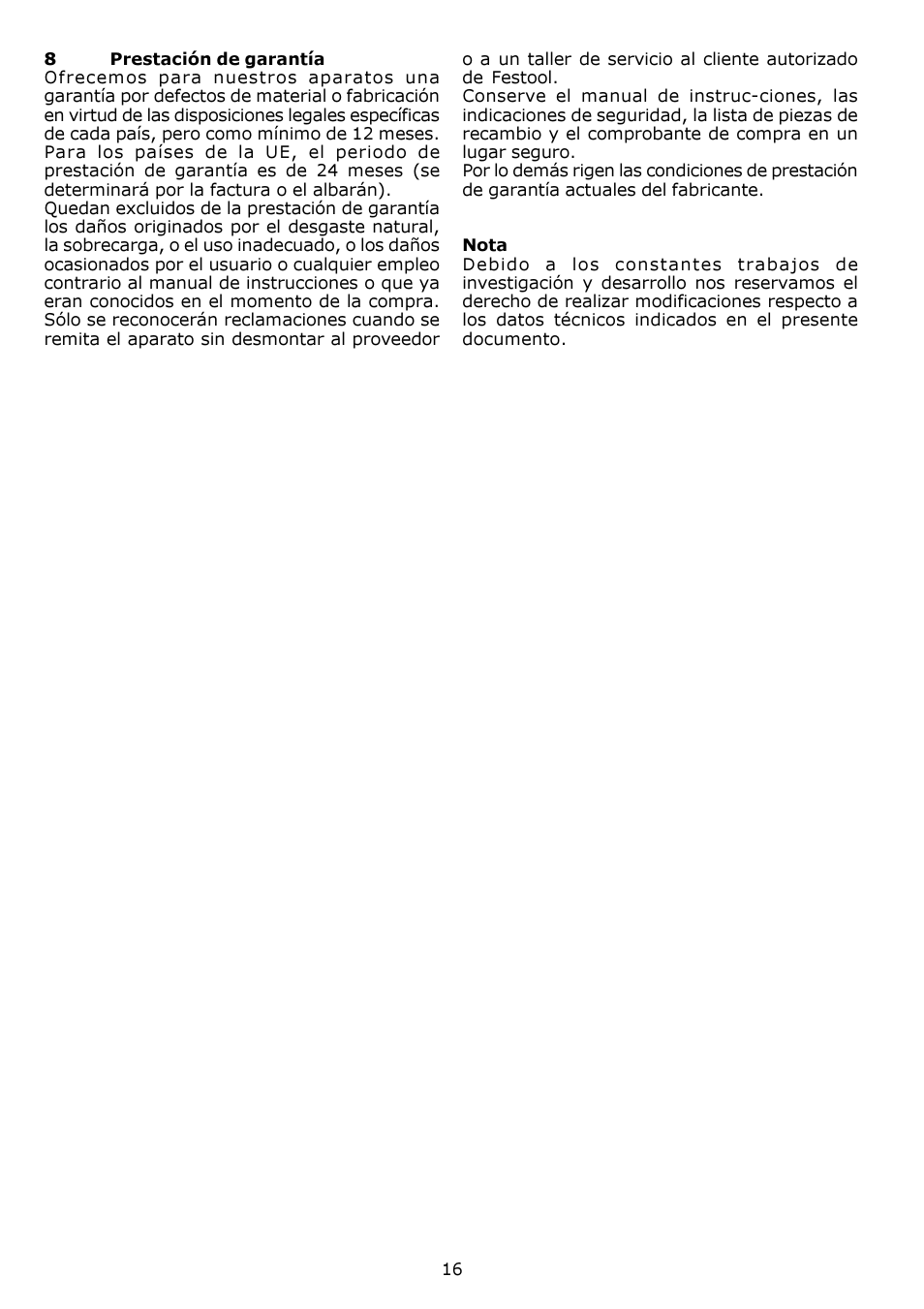 Festool SRH 204 E-AS Flowsensor User Manual | Page 16 / 54