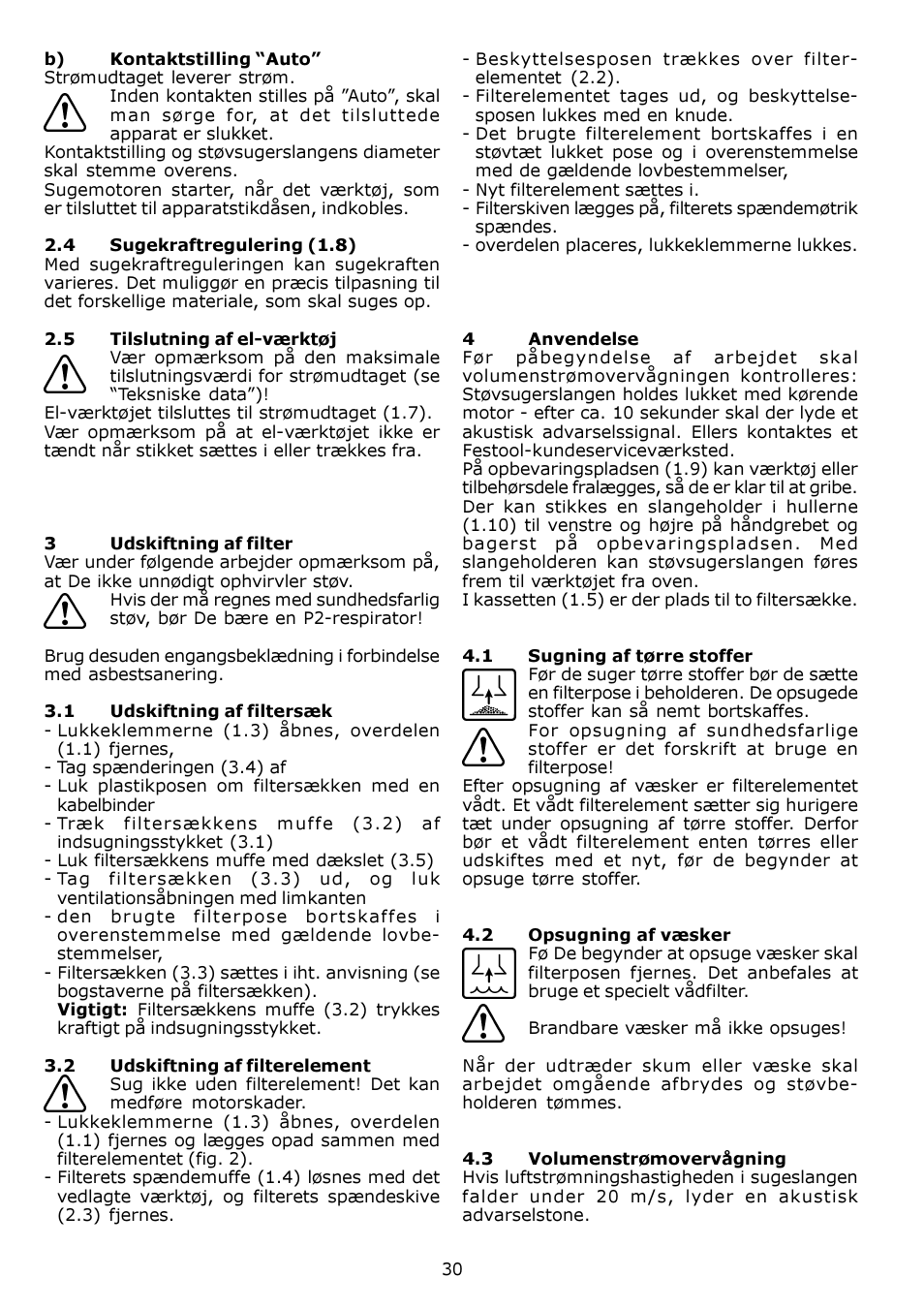 Festool SRH 204 E-AS Flowsensor User Manual | Page 30 / 54