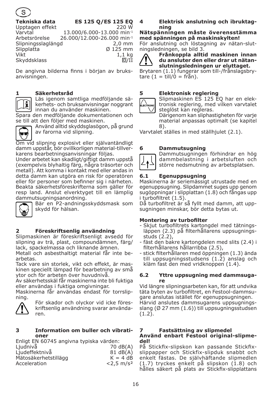 Festool ES 125 Q User Manual | Page 16 / 34