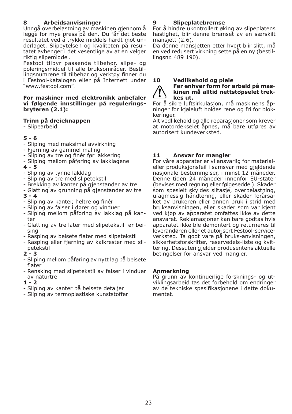 Festool ES 125 Q User Manual | Page 23 / 34