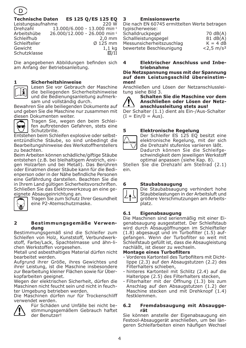 Festool ES 125 Q User Manual | Page 4 / 34