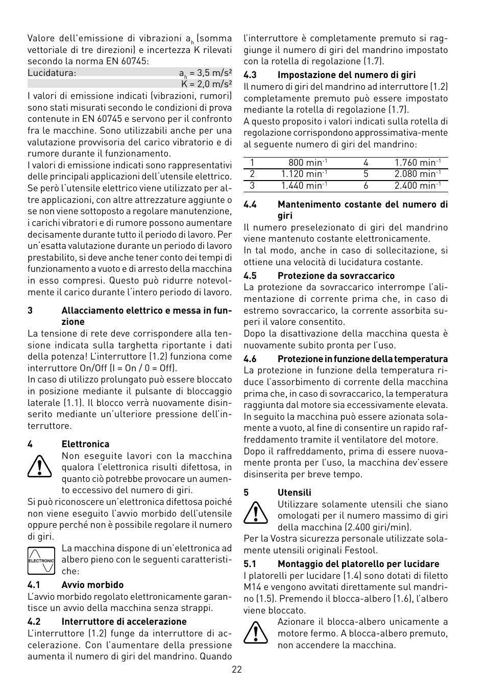 Festool POLLUX 180 E User Manual | Page 22 / 54