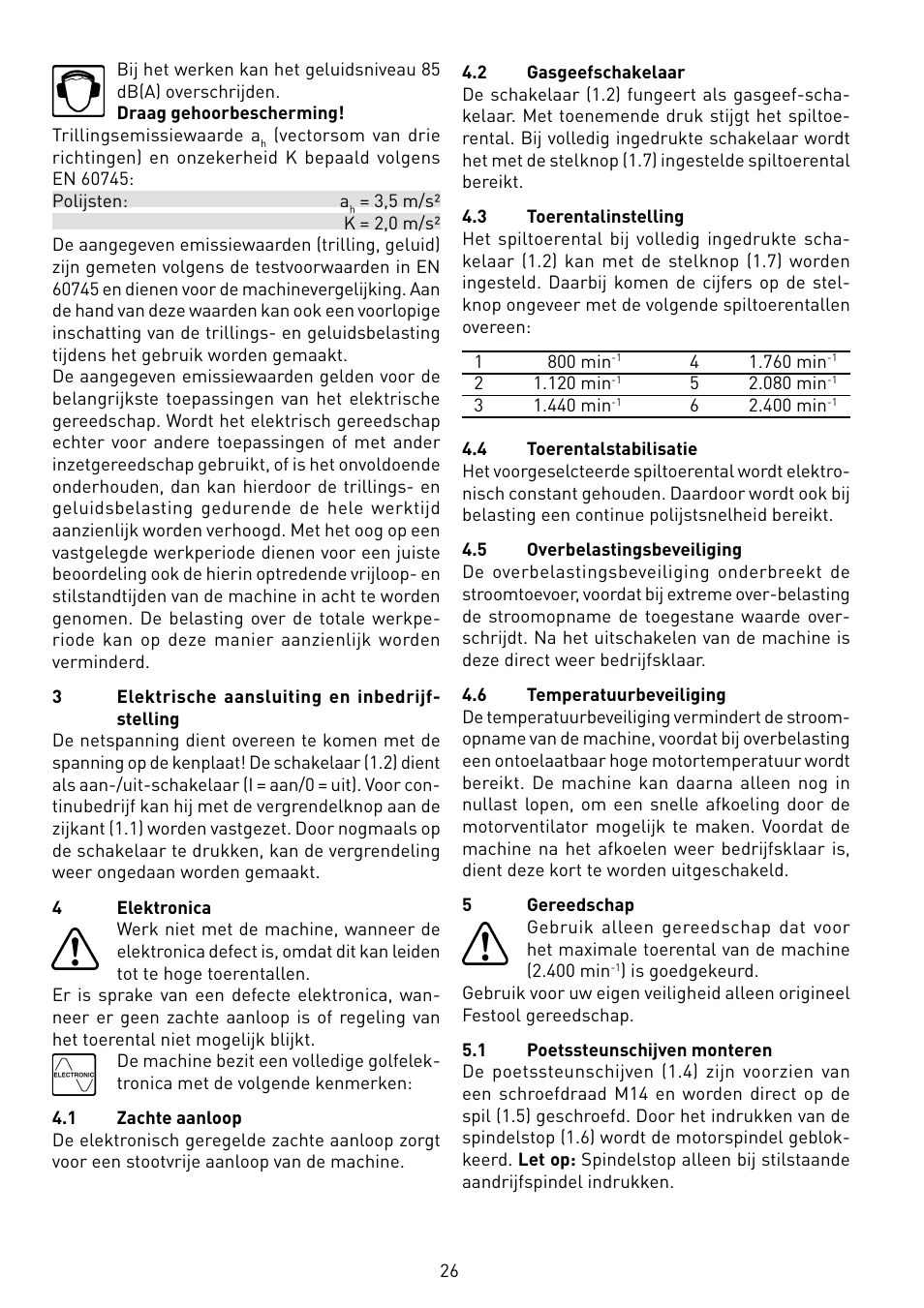 Festool POLLUX 180 E User Manual | Page 26 / 54