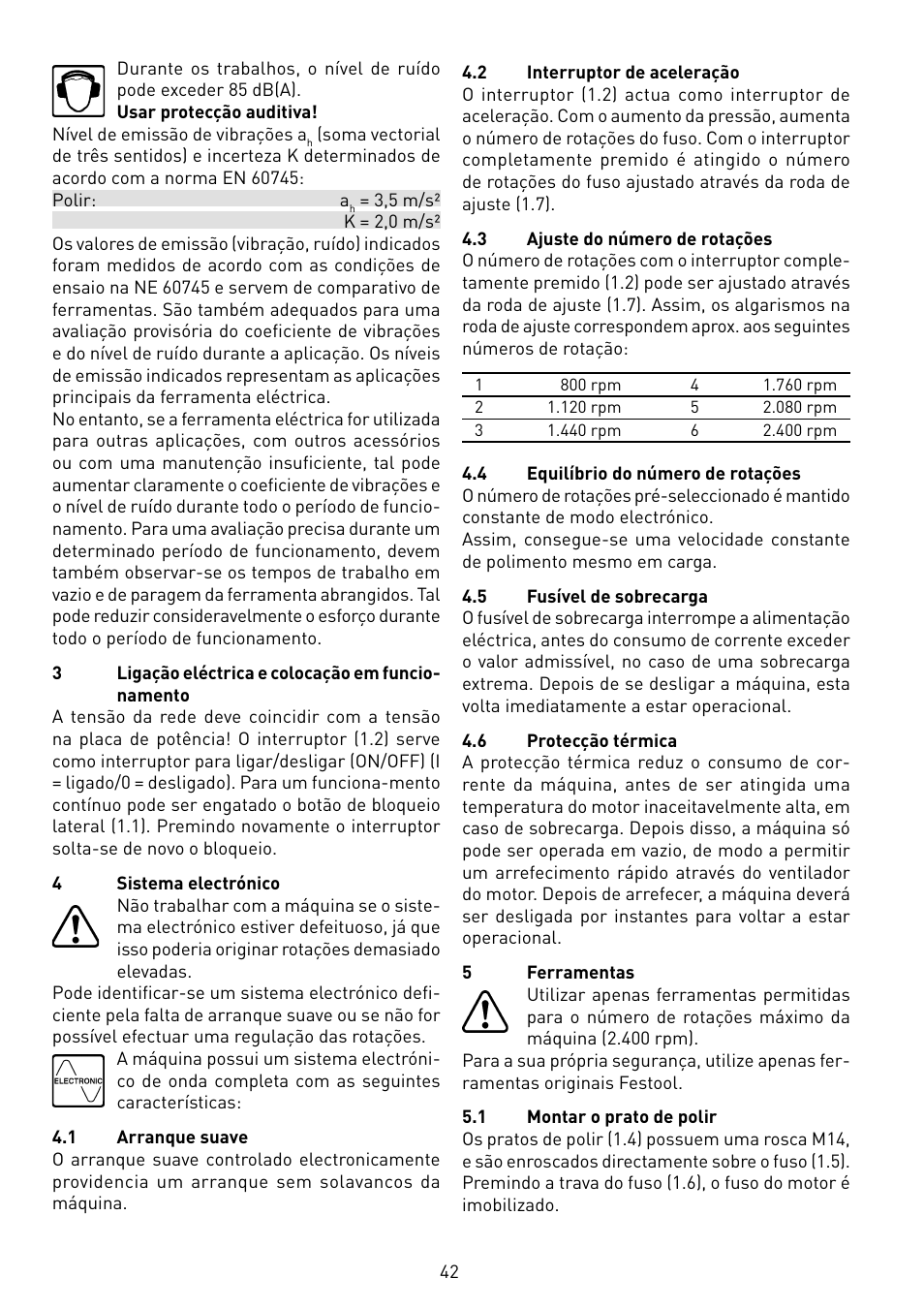 Festool POLLUX 180 E User Manual | Page 42 / 54