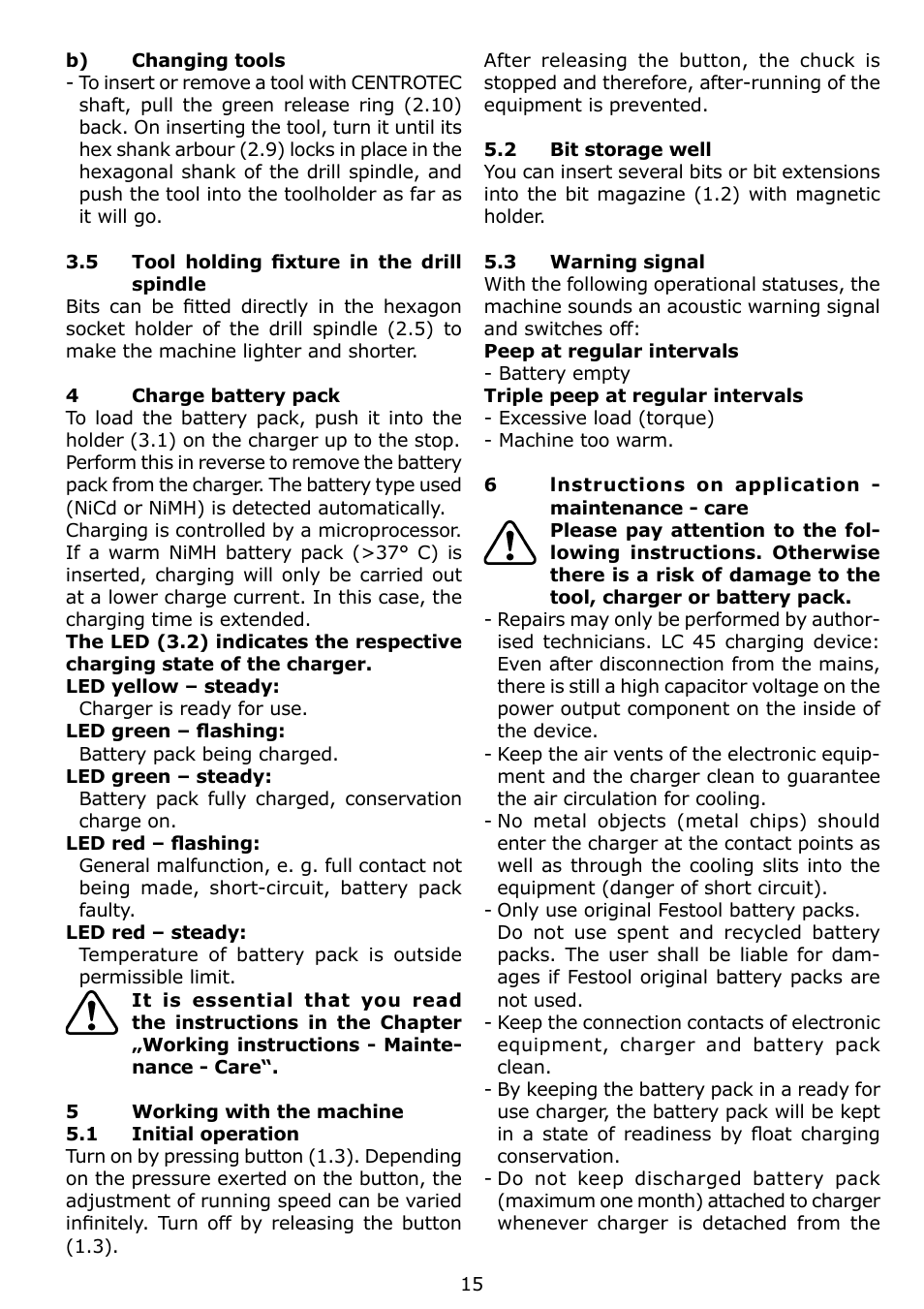 Festool C 12 User Manual | Page 15 / 86