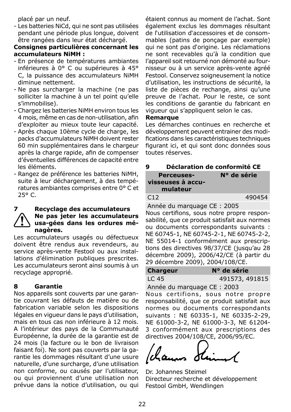 Festool C 12 User Manual | Page 22 / 86