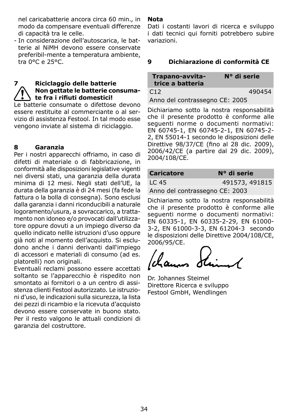 Festool C 12 User Manual | Page 34 / 86