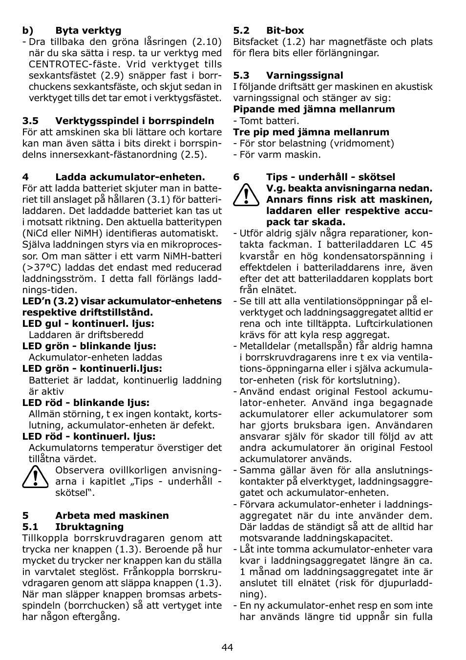 Festool C 12 User Manual | Page 44 / 86