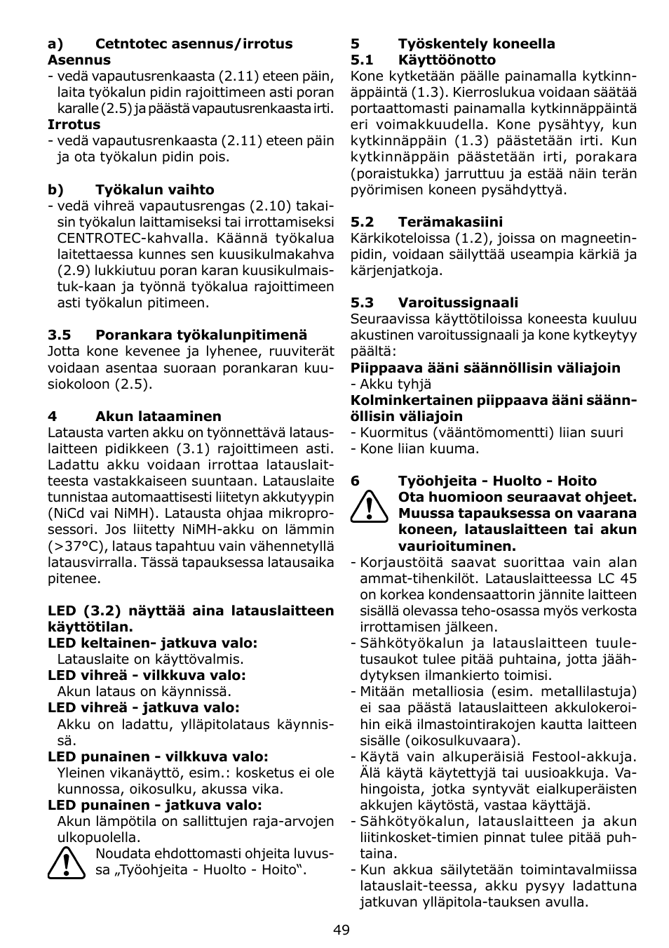 Festool C 12 User Manual | Page 49 / 86