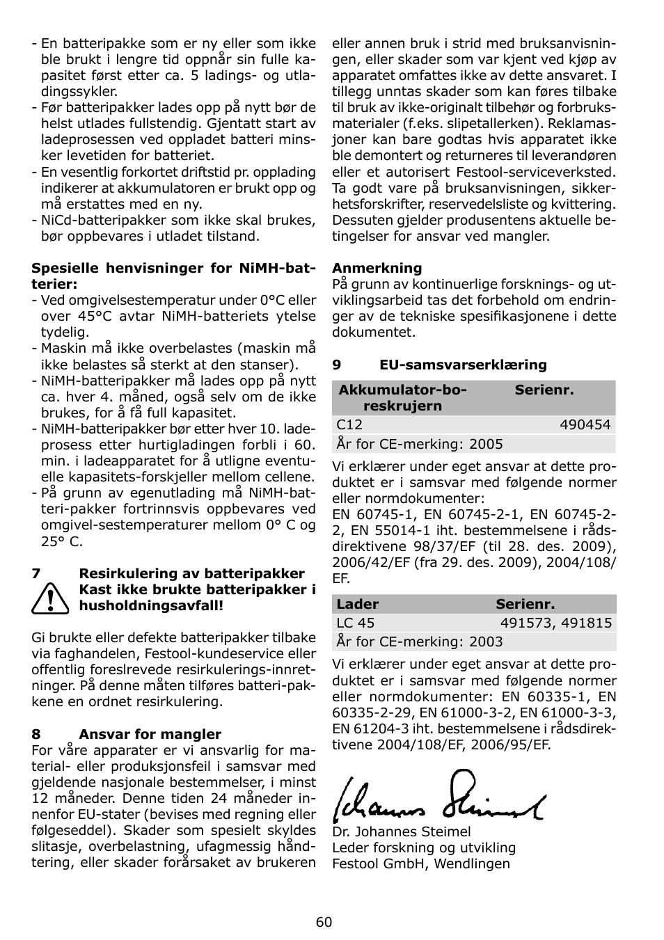 Festool C 12 User Manual | Page 60 / 86