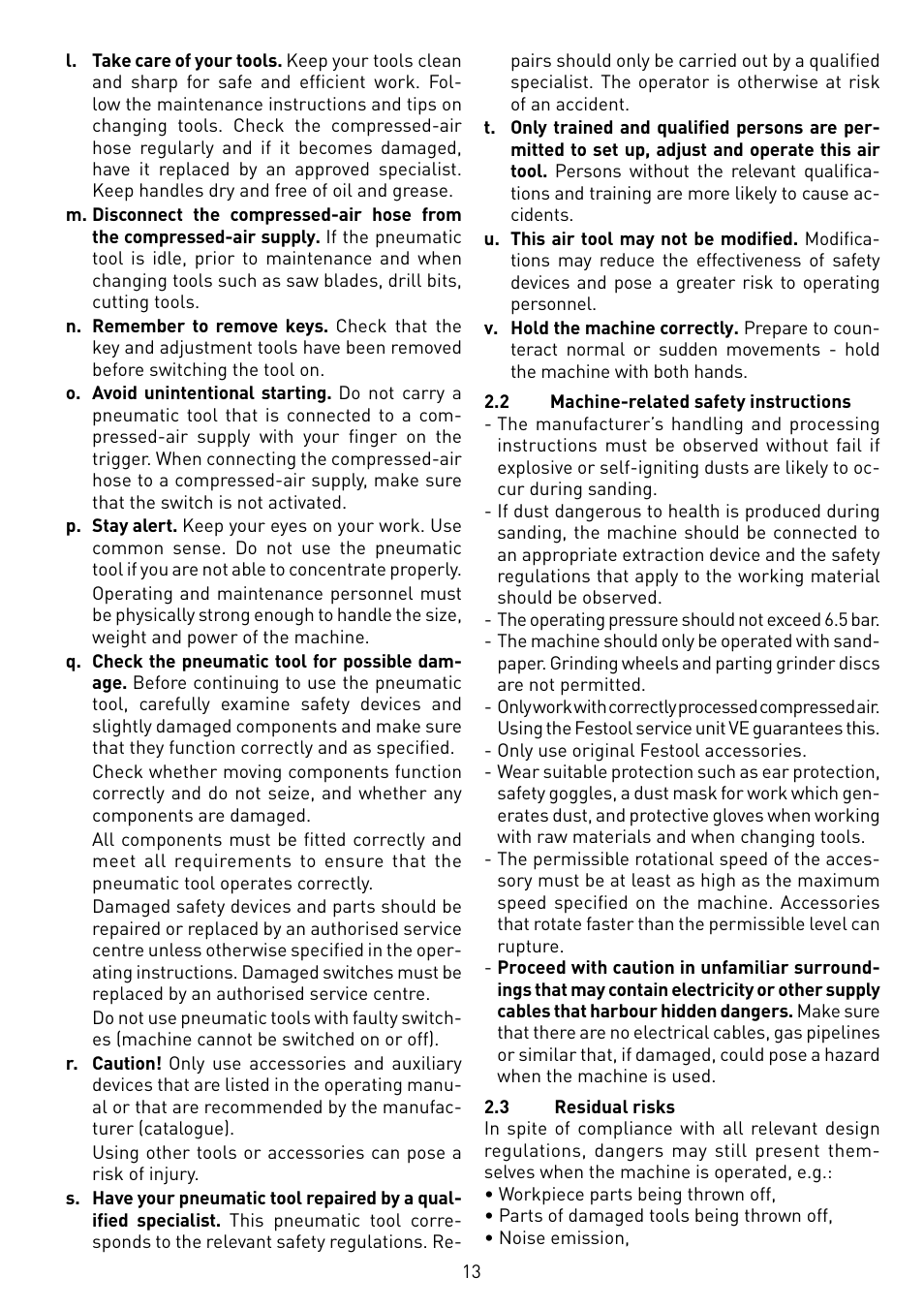 Festool LEX 2 185-7 User Manual | Page 13 / 70