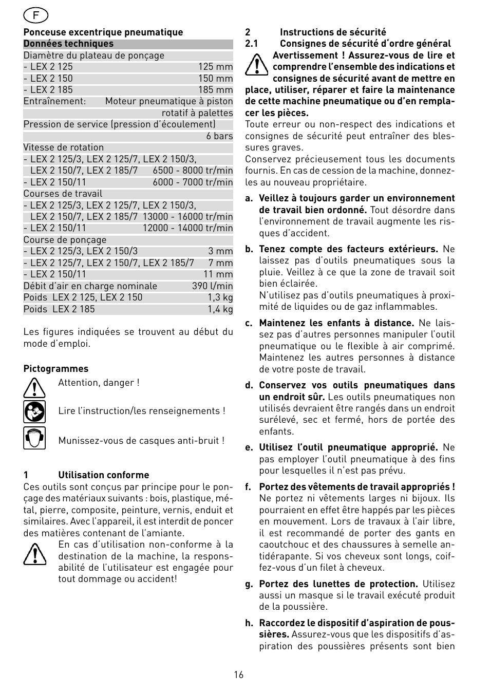 Festool LEX 2 185-7 User Manual | Page 16 / 70