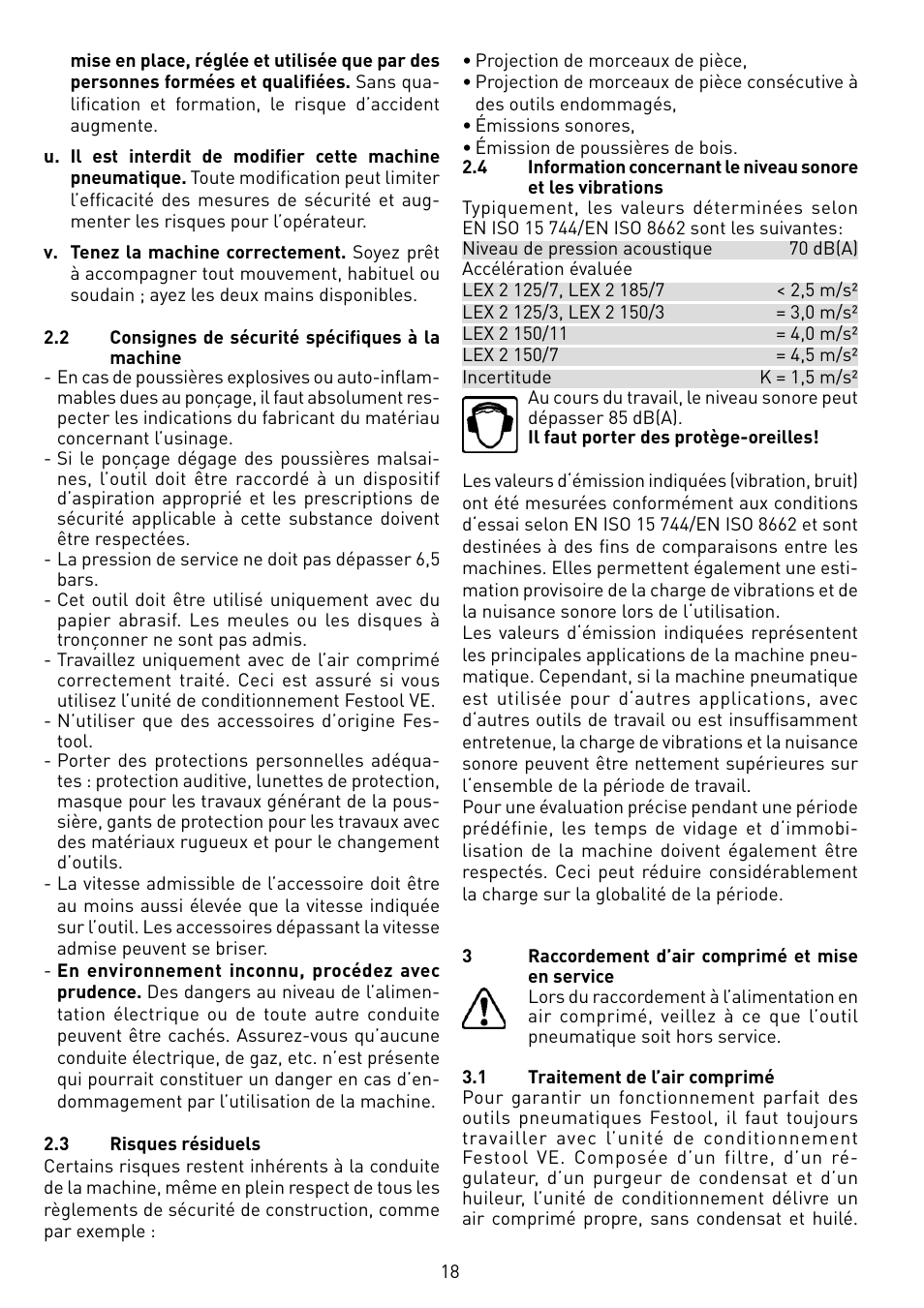Festool LEX 2 185-7 User Manual | Page 18 / 70