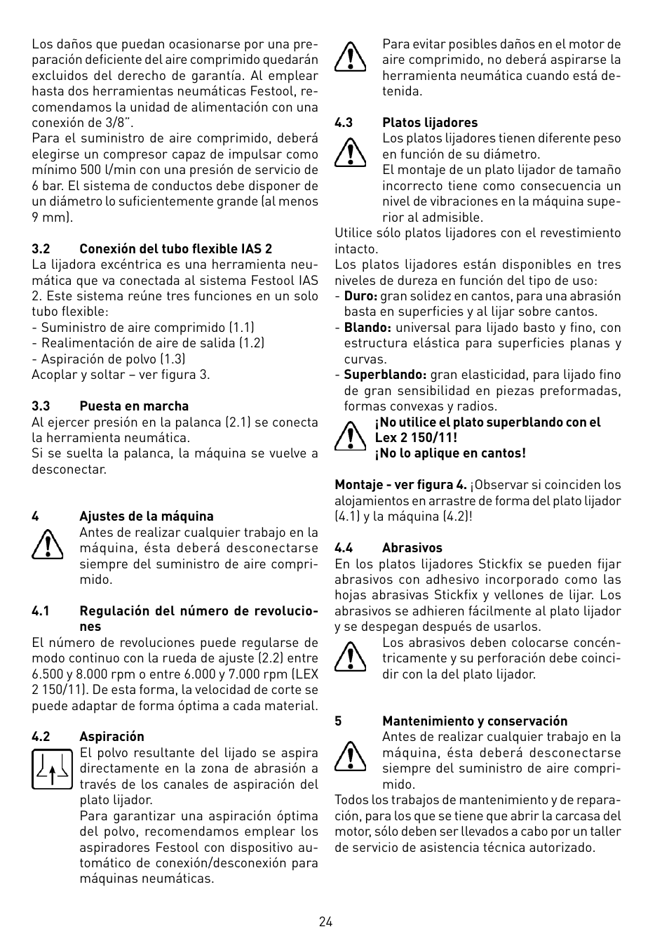 Festool LEX 2 185-7 User Manual | Page 24 / 70