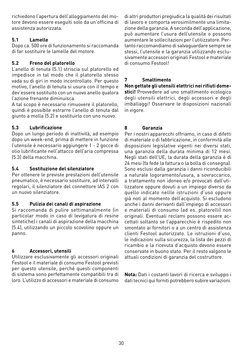 Festool LEX 2 185-7 User Manual | Page 30 / 70