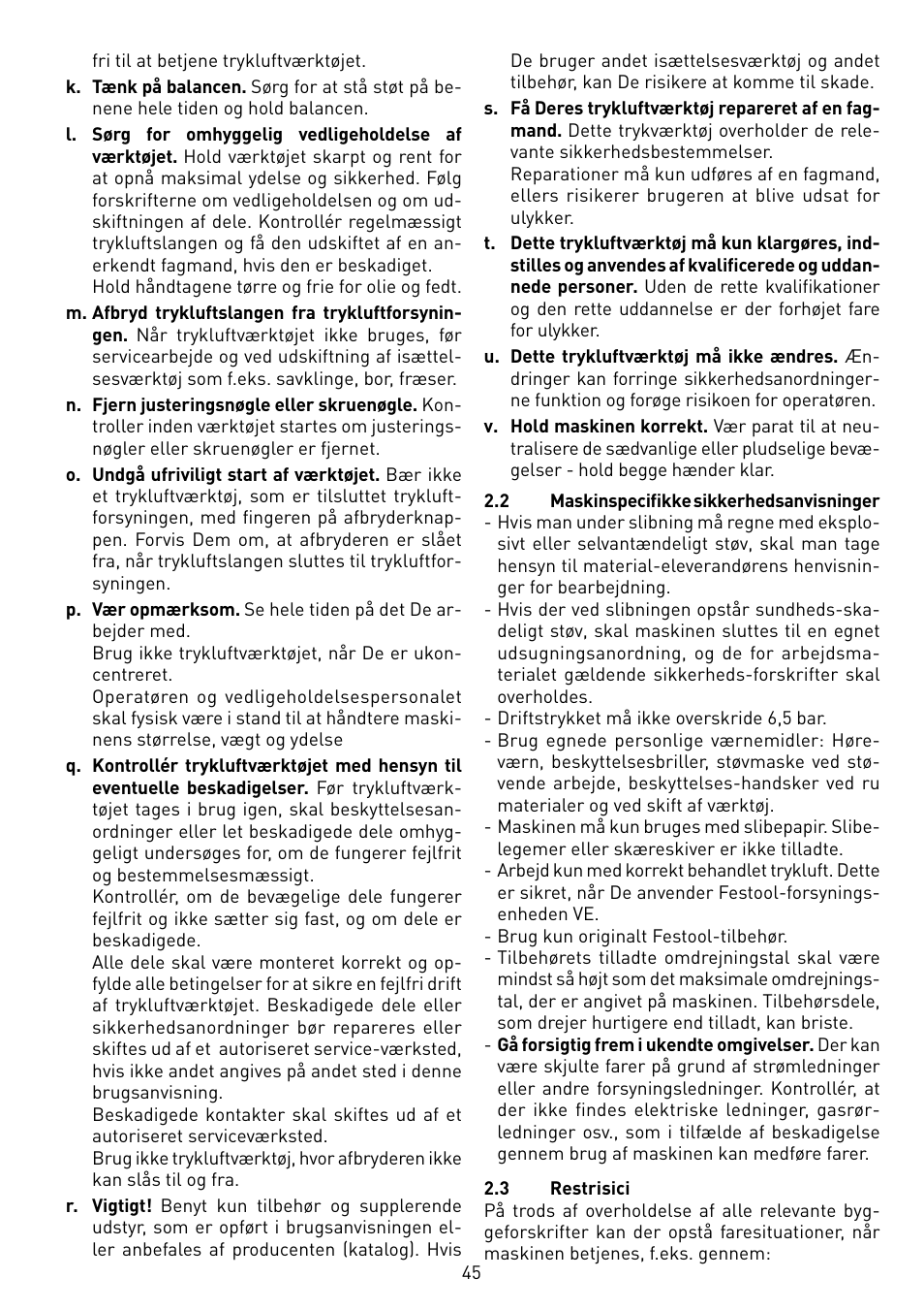 Festool LEX 2 185-7 User Manual | Page 45 / 70