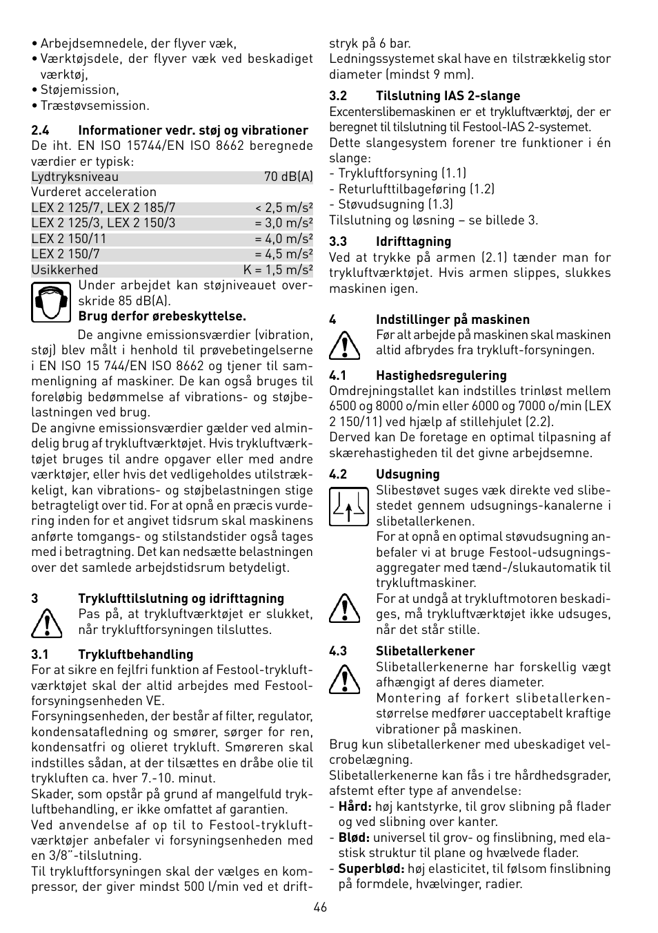 Festool LEX 2 185-7 User Manual | Page 46 / 70