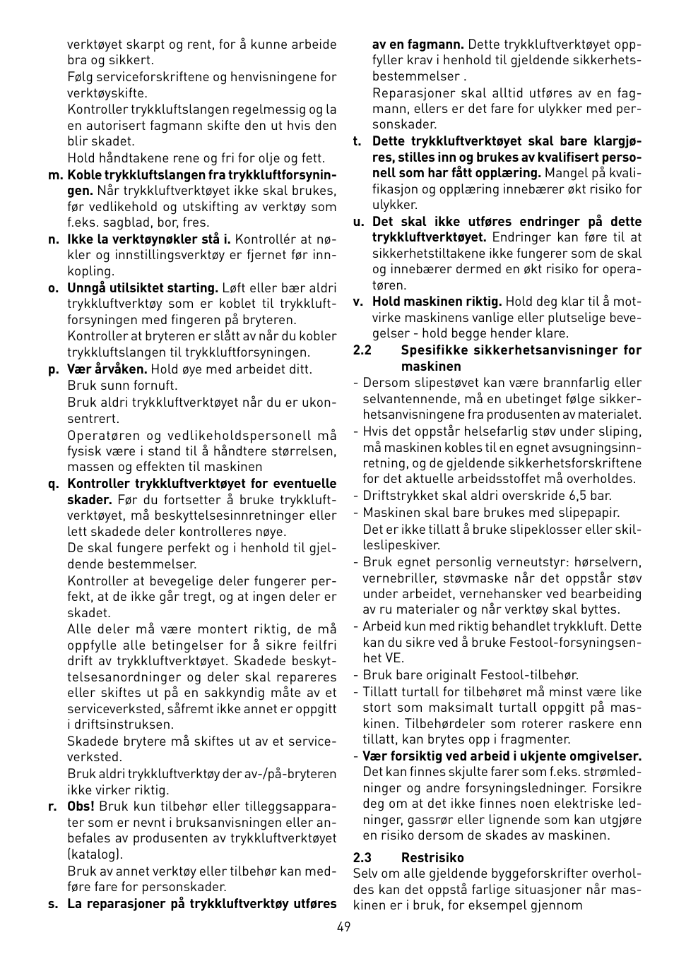 Festool LEX 2 185-7 User Manual | Page 49 / 70