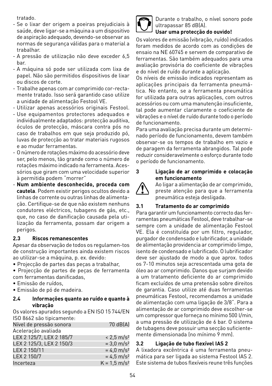 Festool LEX 2 185-7 User Manual | Page 54 / 70
