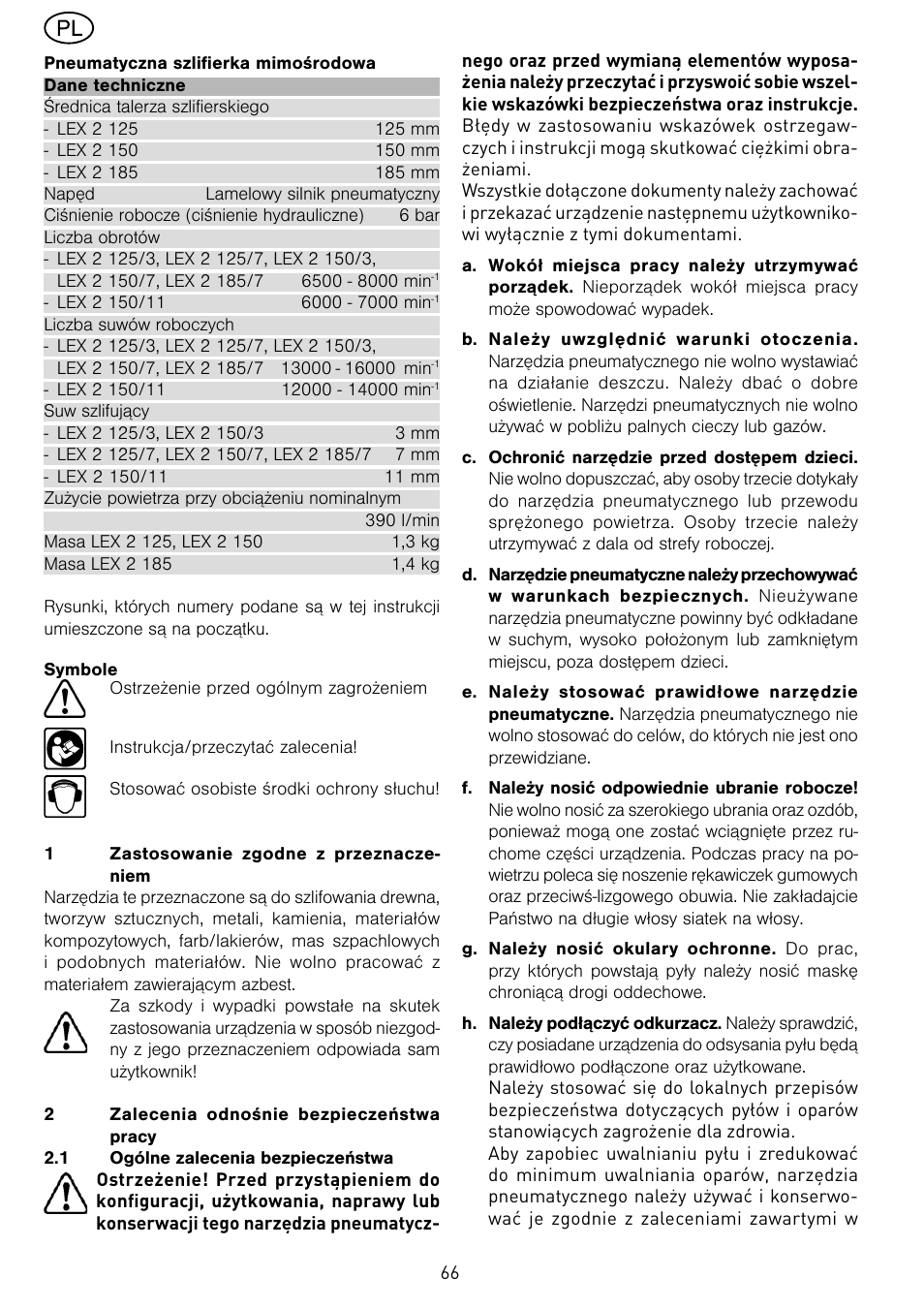 Festool LEX 2 185-7 User Manual | Page 66 / 70