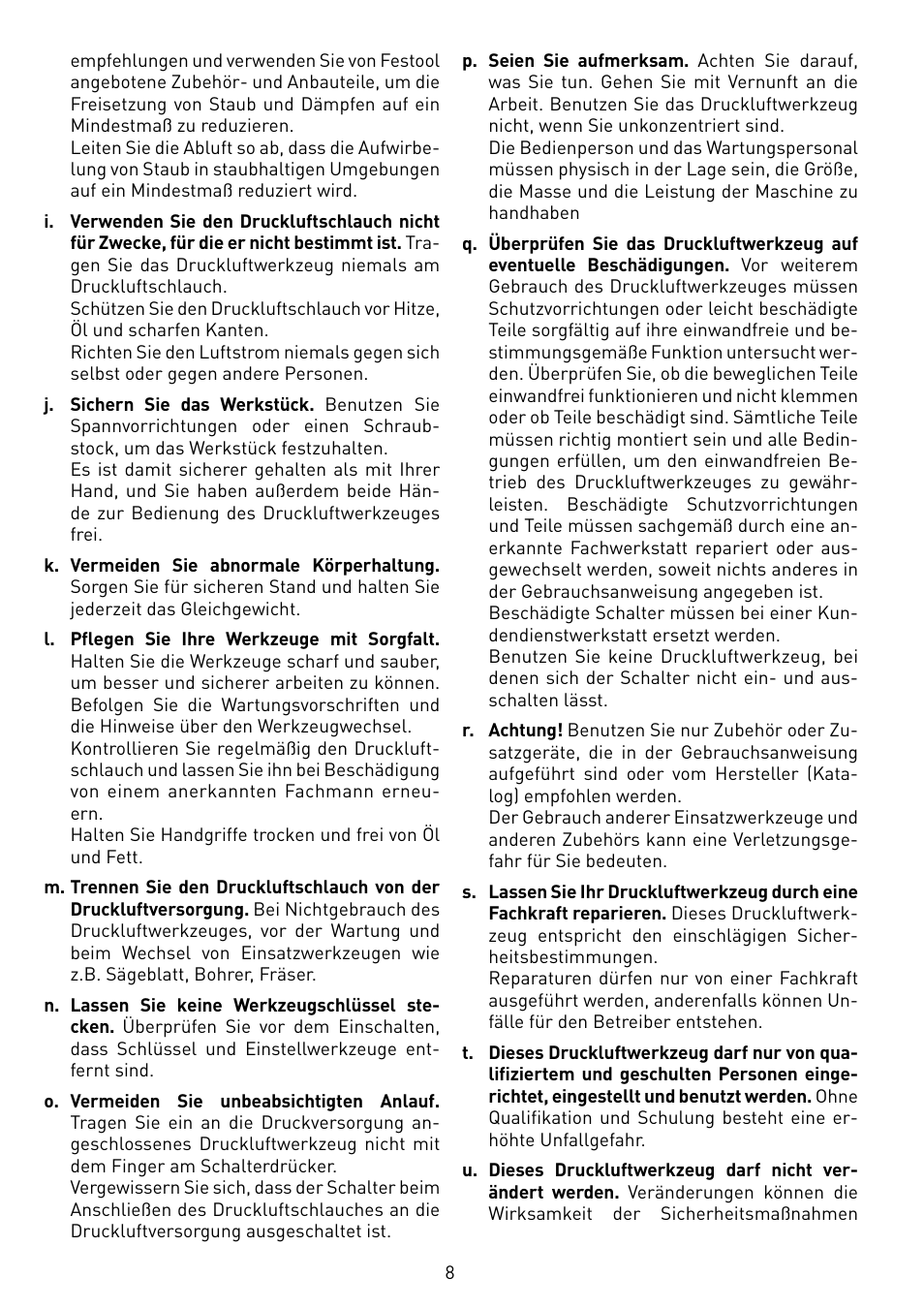 Festool LEX 2 185-7 User Manual | Page 8 / 70