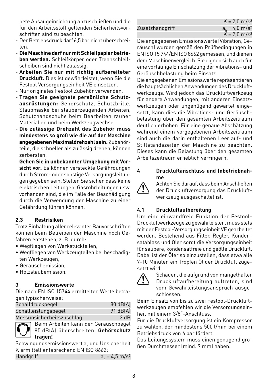 Festool LRS 400 User Manual | Page 8 / 70