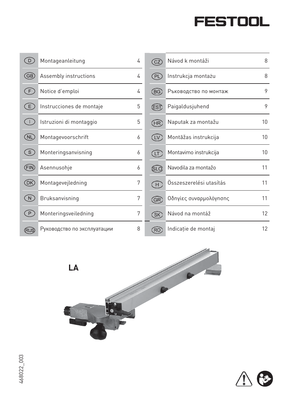 Festool CS 50 la accessories PRECISIO User Manual | 14 pages