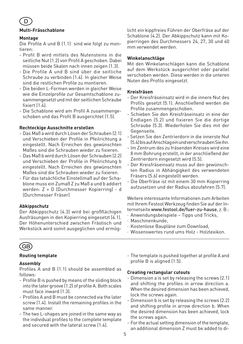 Festool MFS 700 accessories User Manual | Page 5 / 14