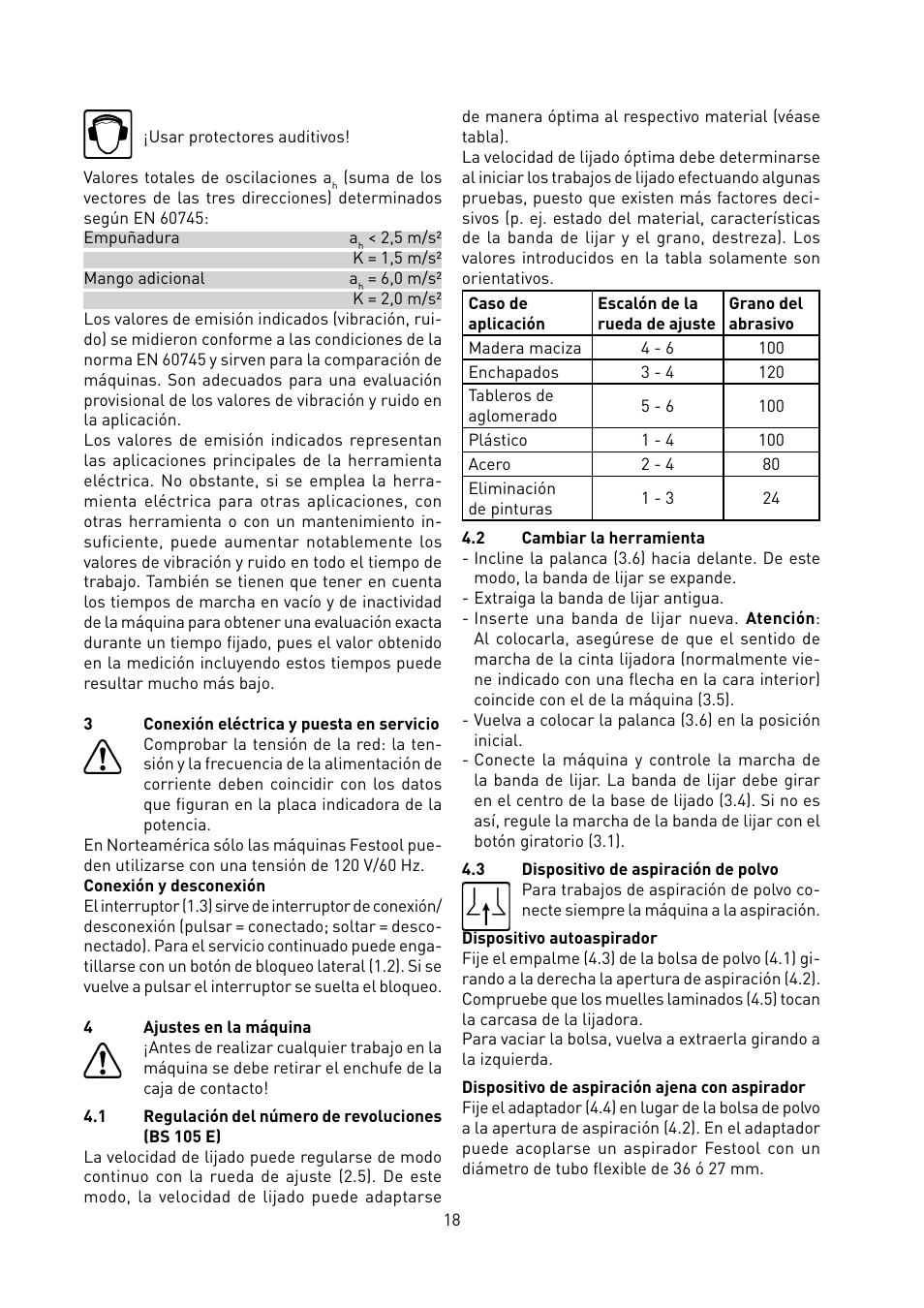 Festool BS 105 E User Manual | Page 19 / 63