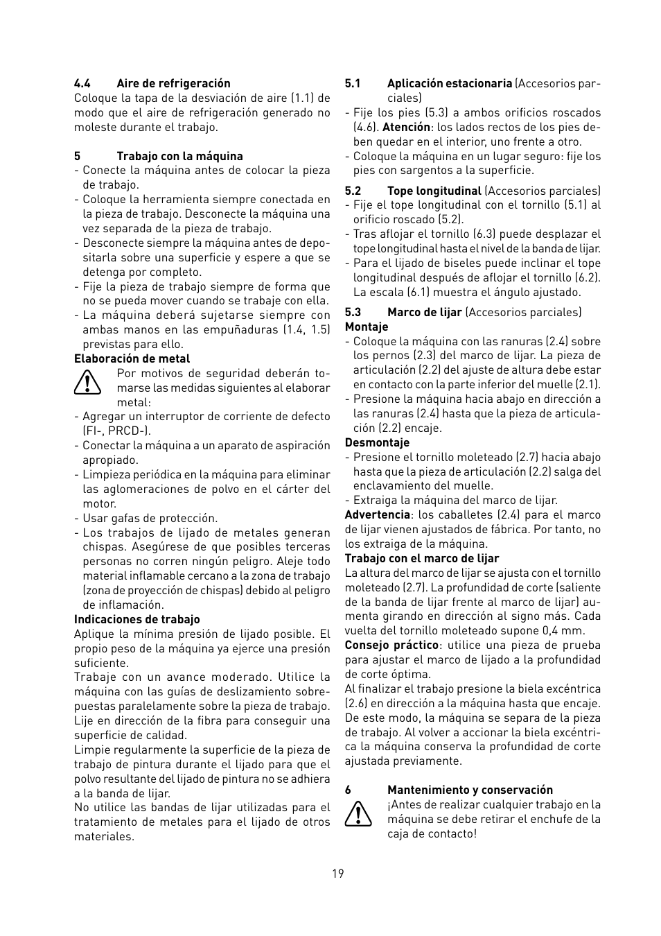 Festool BS 105 E User Manual | Page 20 / 63