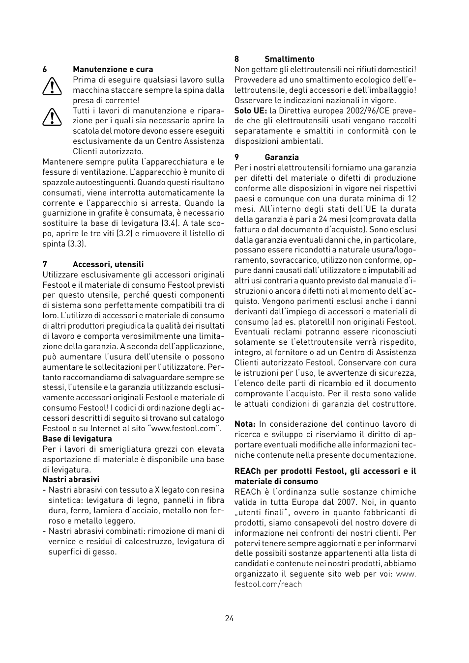 Festool BS 105 E User Manual | Page 25 / 63