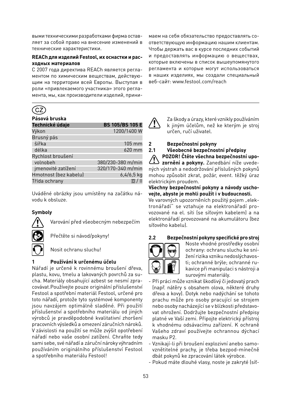 Festool BS 105 E User Manual | Page 54 / 63