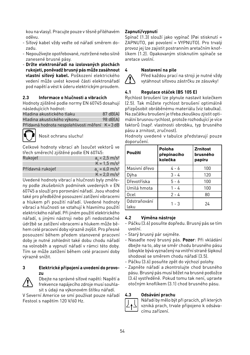 Festool BS 105 E User Manual | Page 55 / 63