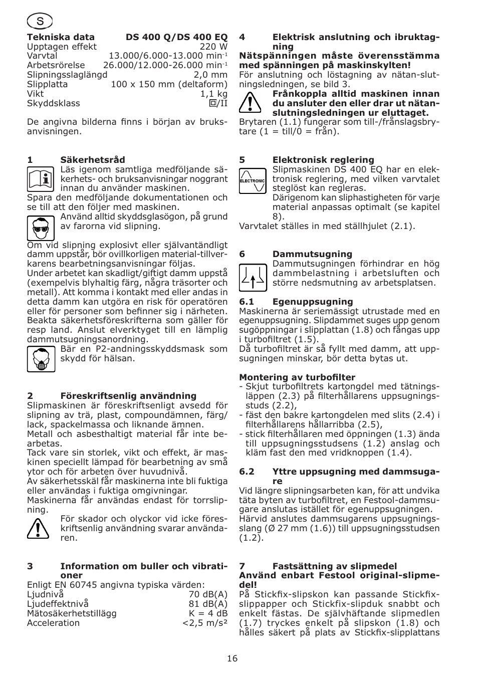 Festool DS 400 Q-EQ User Manual | Page 16 / 34