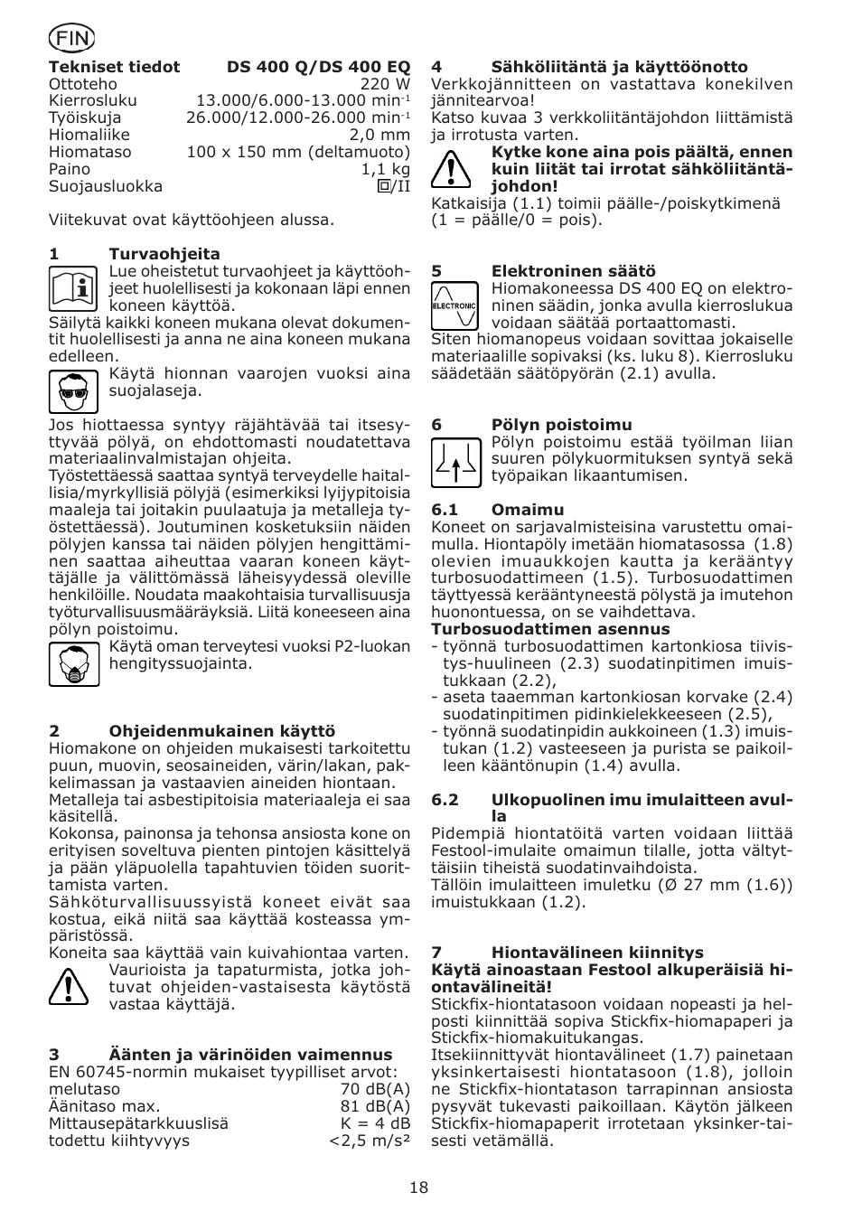 Festool DS 400 Q-EQ User Manual | Page 18 / 34
