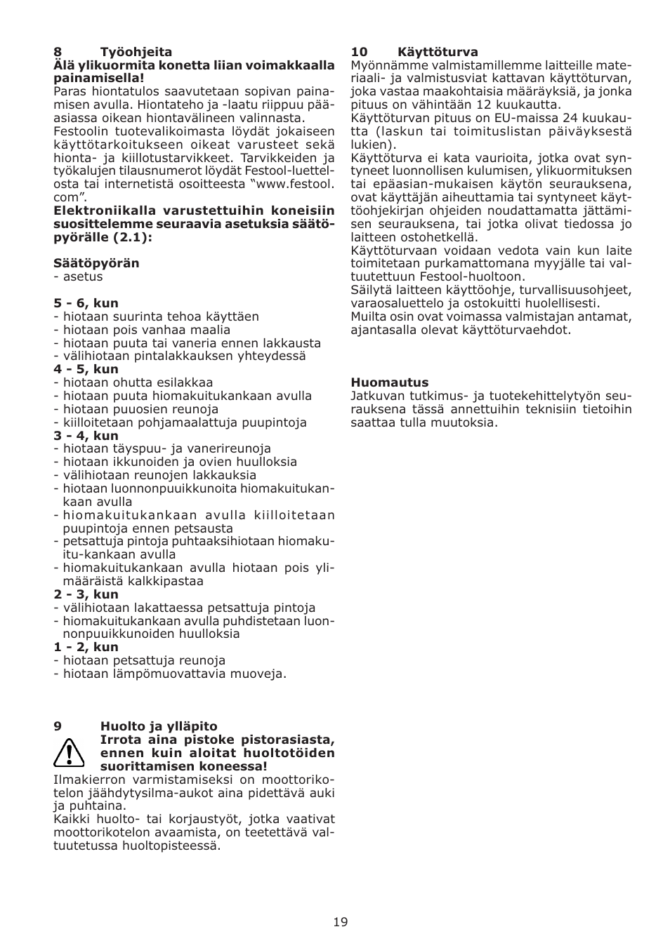 Festool DS 400 Q-EQ User Manual | Page 19 / 34