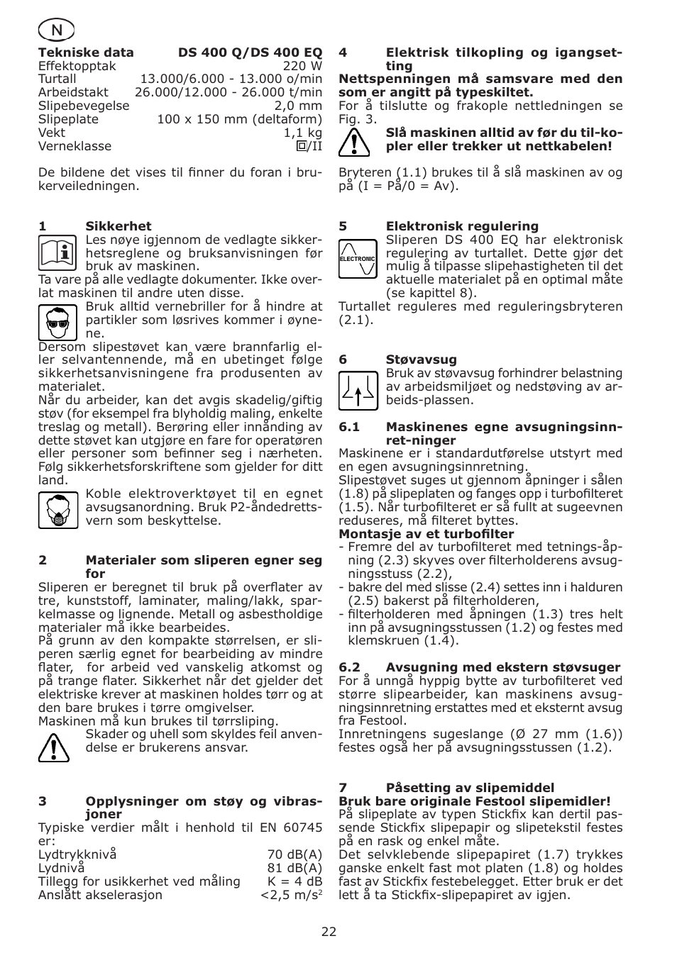 Festool DS 400 Q-EQ User Manual | Page 22 / 34
