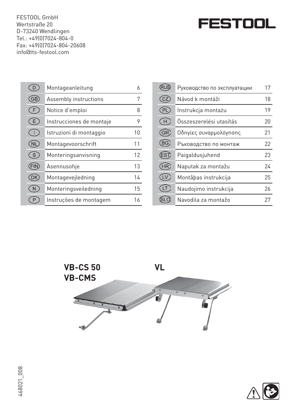 Festool CS 50 vb vl accessories PRECISIO User Manual | 30 pages