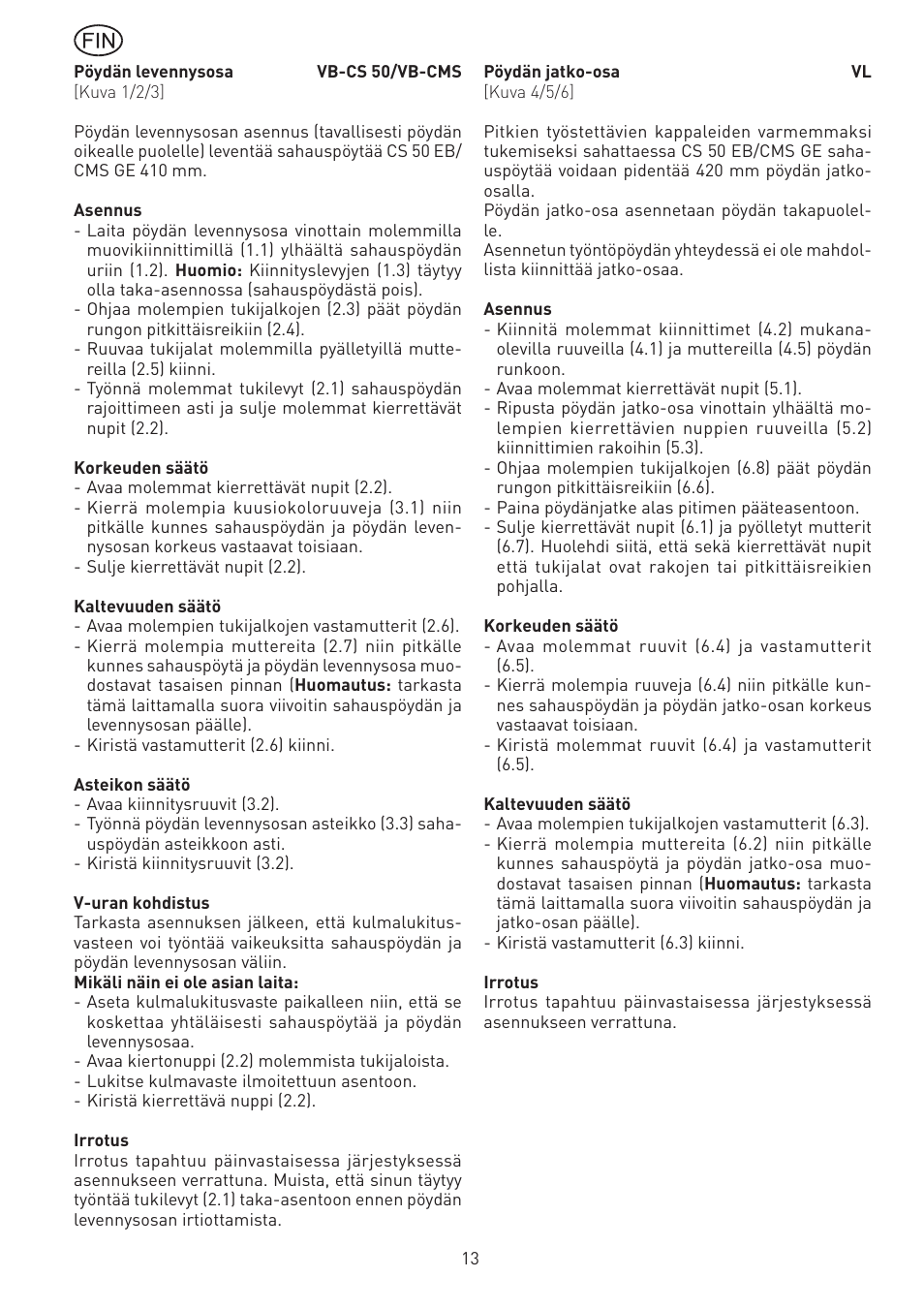Festool CS 50 vb vl accessories PRECISIO User Manual | Page 13 / 30