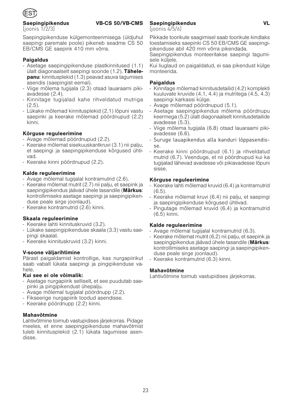 Festool CS 50 vb vl accessories PRECISIO User Manual | Page 23 / 30