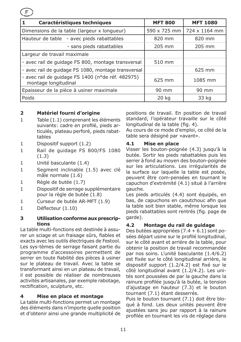 Festool MFT 1080 User Manual | Page 11 / 46