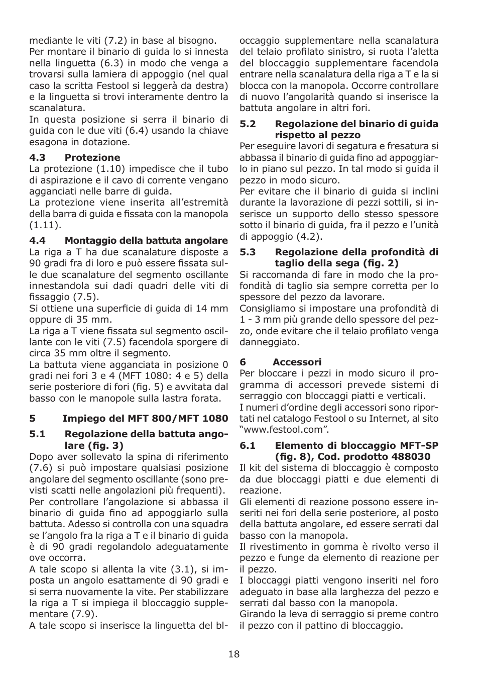 Festool MFT 1080 User Manual | Page 18 / 46